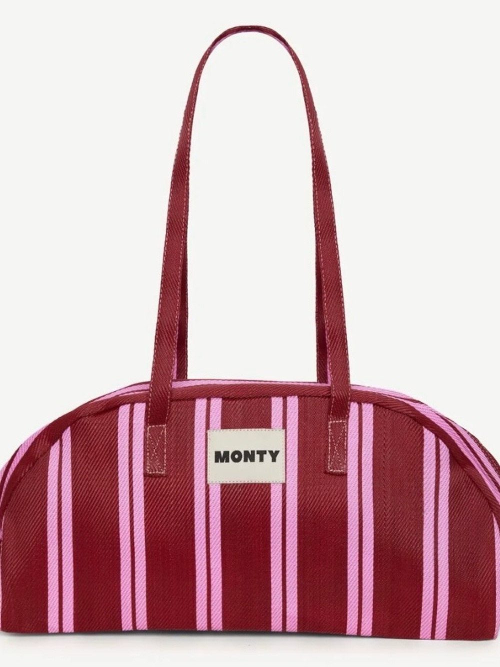 Bags by MONTY Arc Recycled Nylon Bag Bowler Bag in Ultra Pink & Malbec